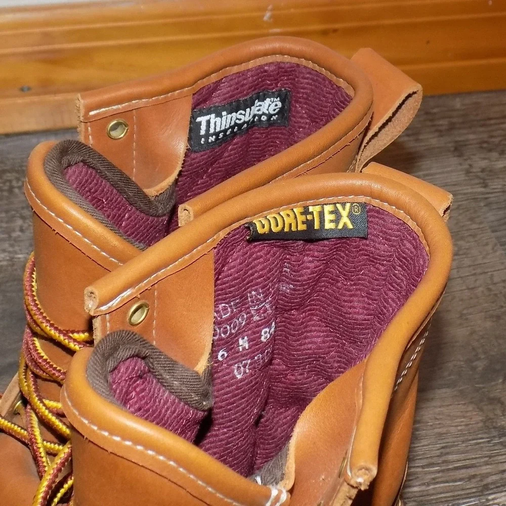 LL Bean Boots Women 6 M Tan Brown Excellent Gore-Tex Thinsulate Duck Boots